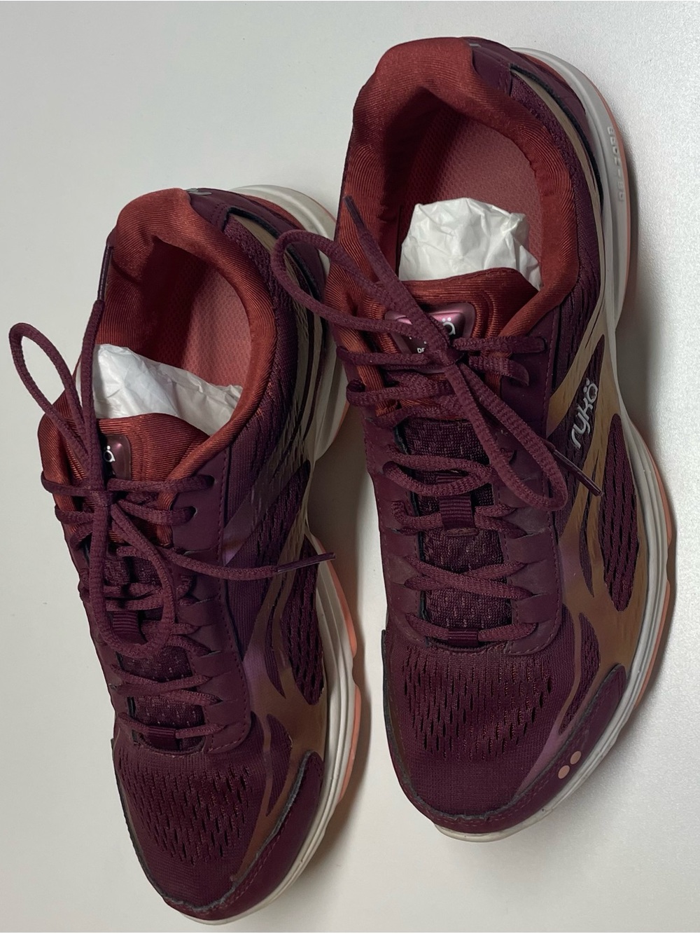 Ryka Women's Maroon Lace-Up Running Sneakers